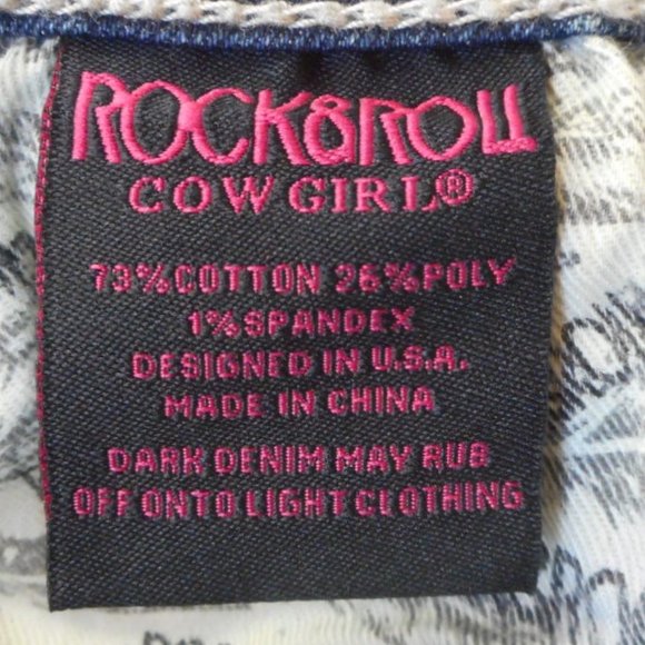 New ROCK & ROLL Cowgirl Jeans 34x32 Low Rise Bootcut Denim - Picture 8 of 10